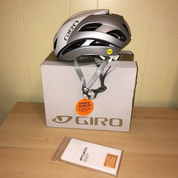 Giro Eclipse Spherical Cycling Helmet- Matte White/Silver-Size: M (NEW, OPEN BOX - Picture 1 of 16